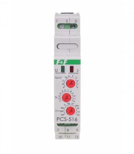Przekaźnik czasowy 10-funkcyjny, styk: 1 NO/NC, 12-264V PCS-516UNI