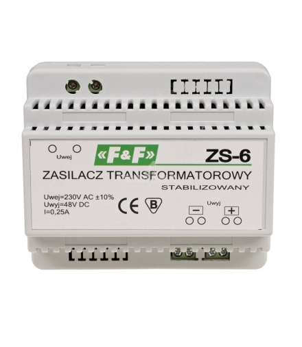 Zasilacz 48V 12W, 0.25A DIN ZS-6