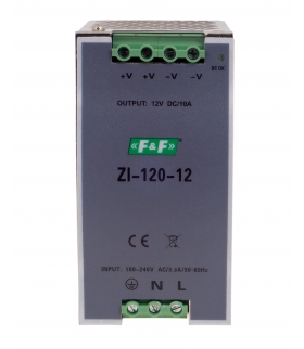Zasilacz 12V 120W, 10A DIN ZI-120-12V