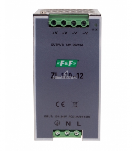 Zasilacz 12V 120W, 10A DIN ZI-120-12V