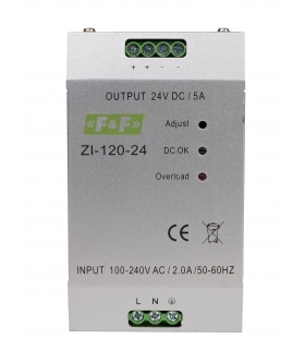 Zasilacz 24V 120W, 5A DIN ZI-120-24