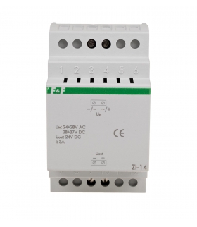 Zasilacz 24V 72W, 3A / Uwej. 24-28VAC lub 28-37VDC DIN ZI-14