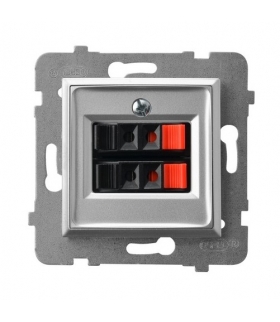 ARIA GG-2U/m/18 Gniazdo głośnikowe podwójne, SREBRO