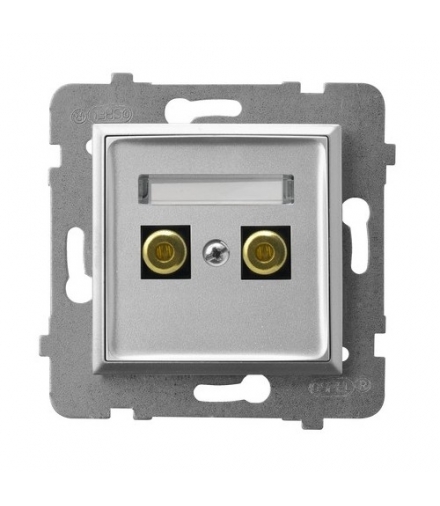 ARIA GGN-1U/m/18 Gniazdo głośnikowe pojedyncze, SREBRO