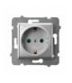 ARIA GP-1USP/m/18 Gniazdo pojedyncze z uziemieniem z przesłonami torów prądowych, SREBRO