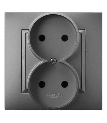 ARIA GP-2U/70 Gniazdo podwójne, SZARY MAT