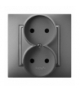 ARIA GP-2U/70 Gniazdo podwójne, SZARY MAT