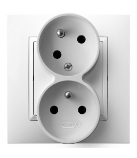 ARIA GP-2UC/00 Gniazdo podwójne z uziemieniem z funkcją niezamienności faz, BIAŁY