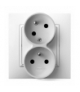 ARIA GP-2UC/00 Gniazdo podwójne z uziemieniem z funkcją niezamienności faz, BIAŁY