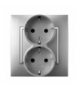 ARIA GP-2US/18 Gniazdo podwójne z uziemieniem schuko, SREBRO