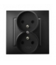 ARIA GP-2UZ/33 Gniazdo podwójne z uziemieniem, CZARNY METALIK