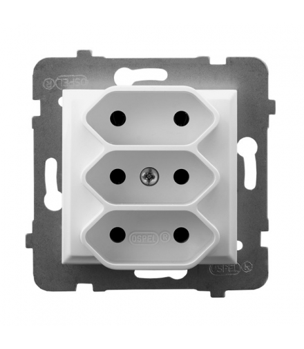ARIA GP-3U/m/00 Gniazdo potrójne EURO, BIAŁY