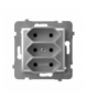 ARIA GP-3U/m/18 Gniazdo potrójne EURO, SREBRO