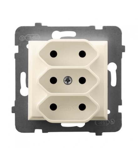 ARIA GP-3U/m/27 Gniazdo potrójne EURO, ECRU