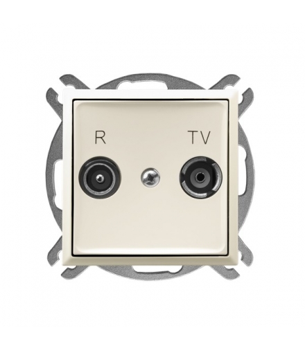 ARIA GPA-14UP/m/27 Gniazdo RTV przelotowe 14-dB, ECRU