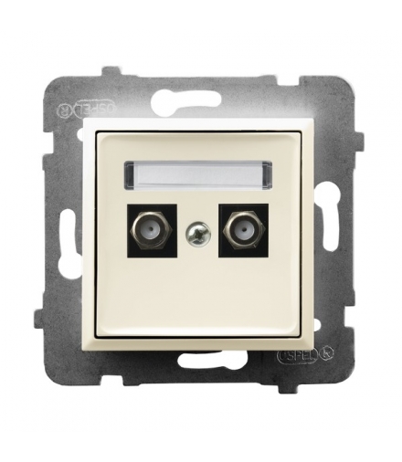 ARIA GPA-2UF/m/27 Gniazdo antenowe typu F podwójne, ECRU