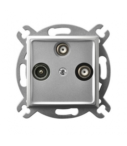 ARIA GPA-U2S/m/18 Gniazdo RTV-SAT z dwoma wyjściami SAT, SREBRO