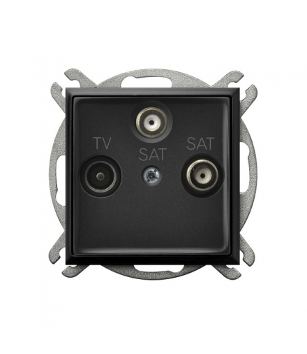 ARIA GPA-U2S/m/33 Gniazdo RTV-SAT z dwoma wyjściami SAT, CZARNY METALIK