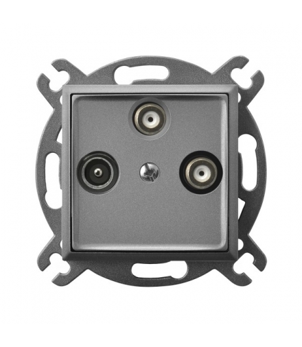 ARIA GPA-U2S/m/70 Gniazdo RTV-SAT z dwoma wyjściami SAT, SZARY MAT