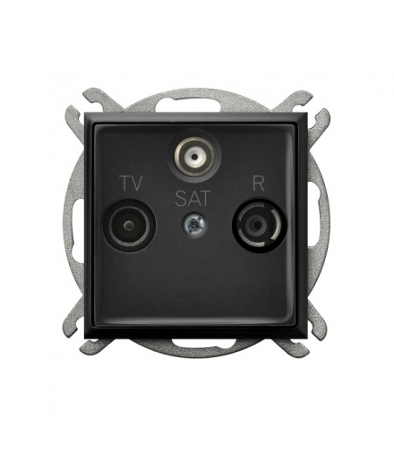 ARIA GPA-USP/m/33 Gniazdo RTV-SAT przelotowe, CZARNY METALIK