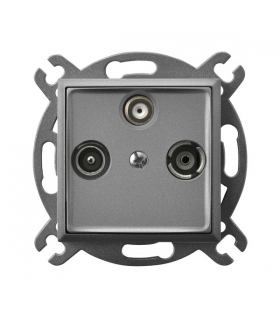 ARIA GPA-USP/m/70 Gniazdo RTV-SAT przelotowe, SZARY MAT