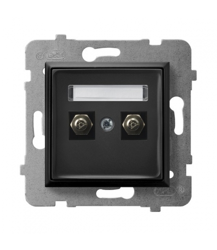 ARIA GPE-2U/m/33 Gniazdo ekwipotencjalne podwójne, CZARNY METALIK