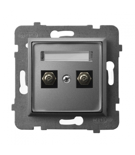ARIA GPE-2U/m/70 Gniazdo ekwipotencjalne podwójne, SZARY MAT