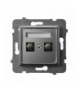 ARIA GPE-2U/m/70 Gniazdo ekwipotencjalne podwójne, SZARY MAT