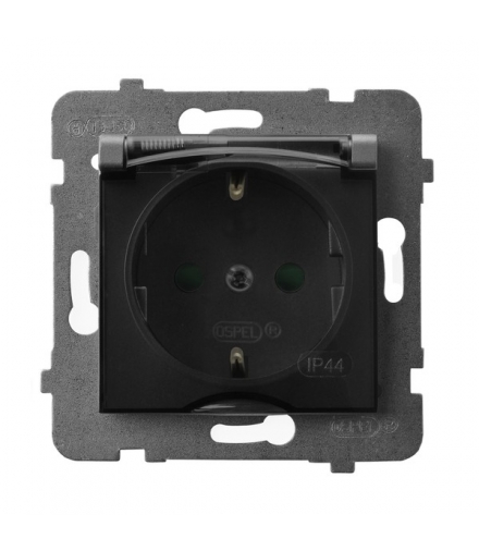 ARIA GPH-1USP/m/70/d Gniazdo bryzgoszczelne z uziemieniem schuko IP-44 z przesłonami torów prądowych wieczko przezroczyste, SZAR