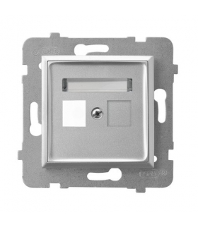 ARIA GPK-1U/p/18 Obudowa gniazda pojedynczego typu Keystone prosta, SREBRO
