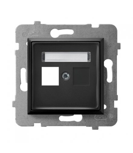 ARIA GPK-1U/p/33 Obudowa gniazda pojedynczego typu Keystone prosta, CZARNY METALIK