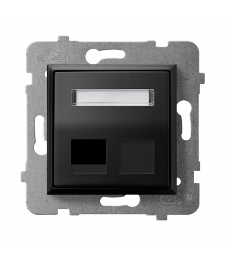 ARIA GPK-1US/p/33 Obudowa gniazda pojedynczego typu Keystone skośna, CZARNY METALIK