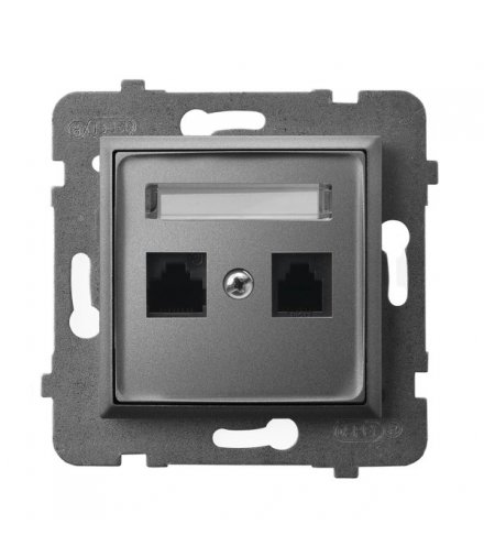 ARIA GPK-2U/K/m/70 Gniazdo komputerowe podwójne, kat. 5e MMC, SZARY MAT