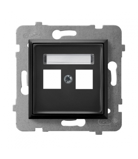 ARIA GPK-2U/p/33 Obudowa gniazda podwójnego typu Keystone prosta, CZARNY METALIK
