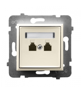 ARIA GPT-2UR/m/27 Gniazdo telefoniczne podwójne równoległe, ECRU