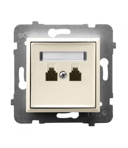 ARIA GPT-2UR/m/27 Gniazdo telefoniczne podwójne równoległe, ECRU