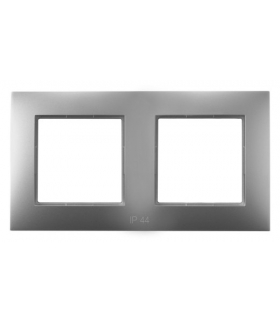 ARIA RH-2U/18 Ramka podwójna IP-44, SREBRO