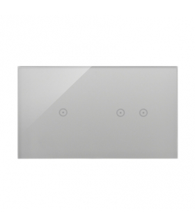Panel dotykowy 2 moduły 1 pole dotykowe, 2 pola dotykowe poziome, srebrna mgła DSTR212/71