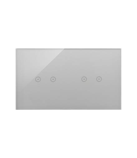 Panel dotykowy 2 moduły 2 pola dotykowe poziome, 2 pola dotykowe poziome, srebrna mgła DSTR222/71