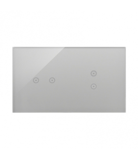 Panel dotykowy 2 moduły 2 pola dotykowe poziome, 2 pola dotykowe pionowe, srebrna mgła DSTR223/71