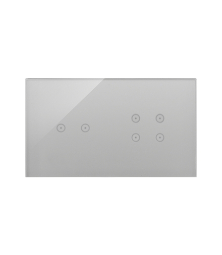 Panel dotykowy 2 moduły 2 pola dotykowe poziome, 4 pola dotykowe, srebrna mgła DSTR224/71