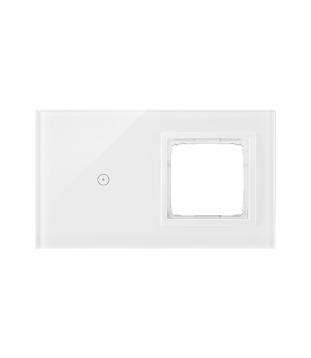 Panel dotykowy 2 moduły 1 pole dotykowe, otwór na osprzęt Simon 54, biała perła DSTR210/70