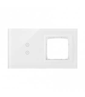 Panel dotykowy 2 moduły 2 pola dotykowe pionowe, otwór na osprzęt Simon 54, biała perła DSTR230/70
