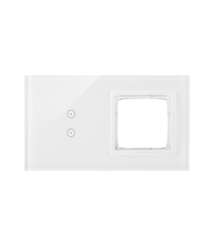 Panel dotykowy 2 moduły 2 pola dotykowe pionowe, otwór na osprzęt Simon 54, biała perła DSTR230/70