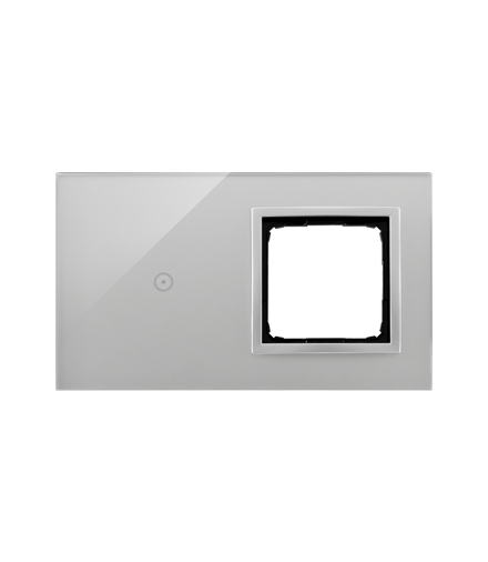 Panel dotykowy 2 moduły 1 pole dotykowe, otwór na osprzęt Simon 54, srebrna mgła DSTR210/71