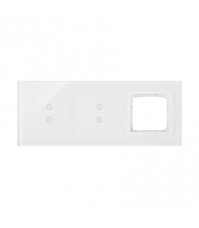 Panel dotykowy 3 moduły 2 pola dotykowe pionowe, 2 pola dotykowe pionowe, otwór na osprzęt Simon 54, biała perła DSTR3330/70