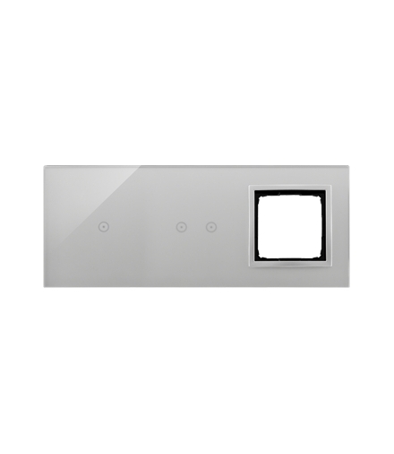 Panel dotykowy 3 moduły 1 pole dotykowe, 2 pola dotykowe poziome, otwór na osprzęt Simon 54, srebrna mgła DSTR3120/71