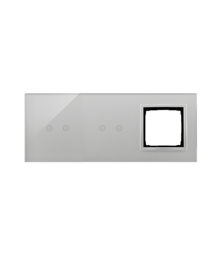 Panel dotykowy 3 moduły 2 pola dotykowe poziome, 2 pola dotykowe poziome, otwór na osprzęt Simon 54, srebrna mgła DSTR3220/71