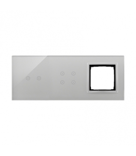 Panel dotykowy 3 moduły 2 pola dotykowe poziome, 4 pola dotykowe, otwór na osprzęt Simon 54, srebrna mgła DSTR3240/71