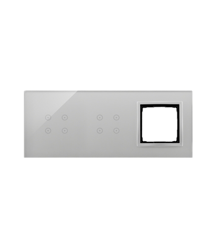 Panel dotykowy 3 moduły 4 pola dotykowe, 4 pola dotykowe, otwór na osprzęt Simon 54, srebrna mgła DSTR3440/71